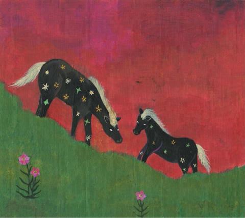 郭寬柔 - 母與子 - 壓克力顏料手繪