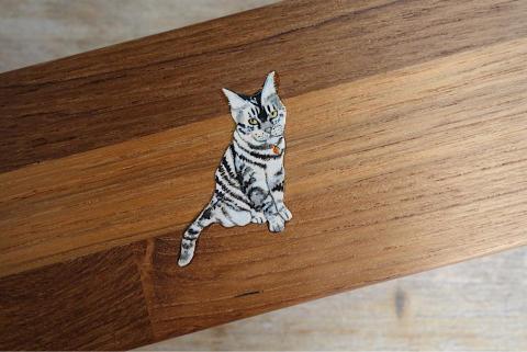郭寬柔 - 貓 - 壓克力顏料木盒手繪