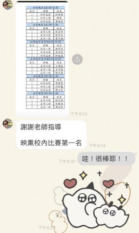 楊芷靜 - 學生比賽成績