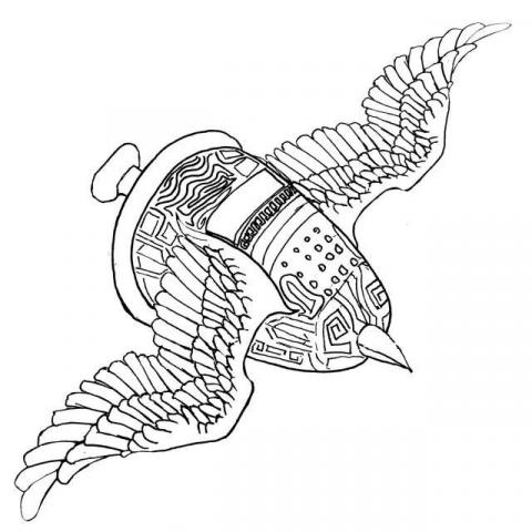 JS線條插畫與簡易修圖 - 鳴鐘鳥