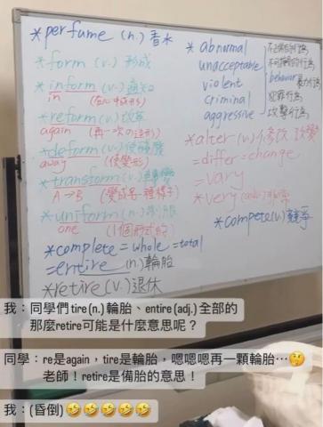 Elain - 最幽默的高中英文課堂～讓高中英文不再枯燥且痛苦
輔以高中單字「字根字首教學法」～效率記憶困難單字！
養出充足且紮實之單字量，勇敢迎戰學測英文！