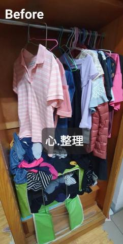 心.整理▪︎Fiona▪︎ - 參差不齊的衣架，容易使衣物顯現得凌亂。