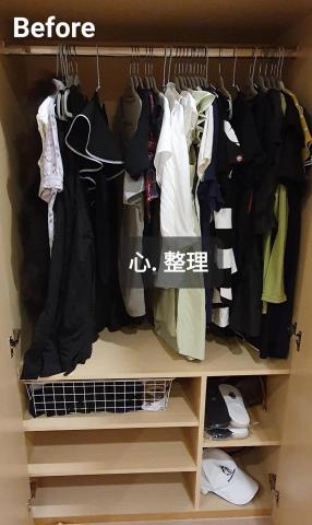 心.整理▪︎Fiona▪︎ - 參差不齊的衣架，容易使衣物顯得更加凌亂。