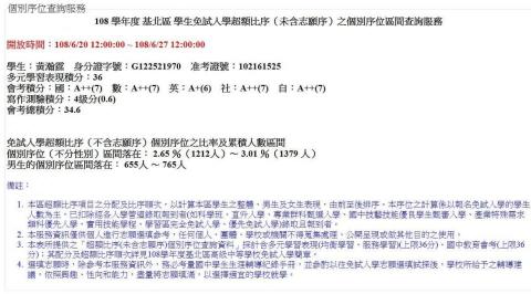 黃瀚霆 - 國中會考成績證明