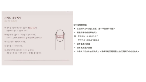 Ru - 奶油美甲工作室 美甲貼說明翻譯