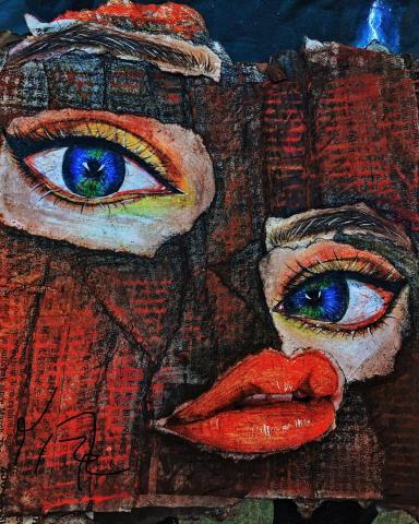 黃姿婷 - 木板、粉彩等創意異材質拼接作品