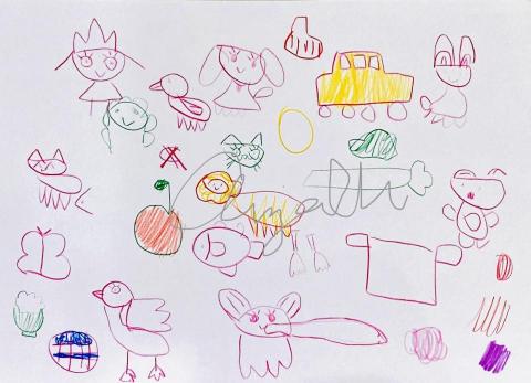 Anja 吳老師 - 學齡前．畫圖考單字：
還不會寫英文字母/背單字的小小孩