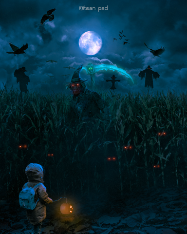 Tsan_Psd - 2022/10/29
Halloween Part1 - Scarecrow
Made using Adobe photoshop.