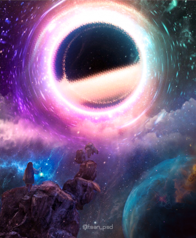 Tsan_Psd - 2022/11/29
Time Travel 3 - Dreaming

尋找自我的過程就好像進入一場夢境裡，夢中的自己身在漫長的時間旅行中。經過不同的時間線，透過過往到現在經歷跟情緒去慢慢了解自己內在的價值。
Made using Adobe photoshop