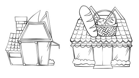 Xin - 麵包店，電繪、可愛風格、線稿