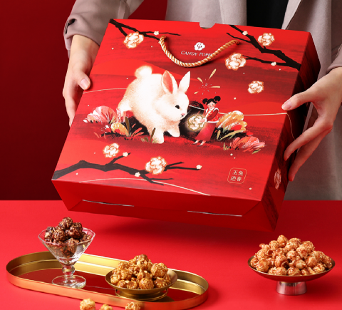 李孟璇 - 包裝插畫設計 -玉兔迎春爆米花年節禮盒