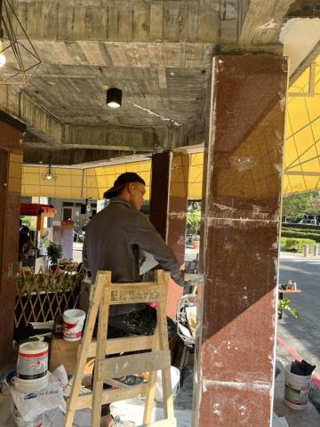 銓興油漆工程行 - 柱子邊角補平