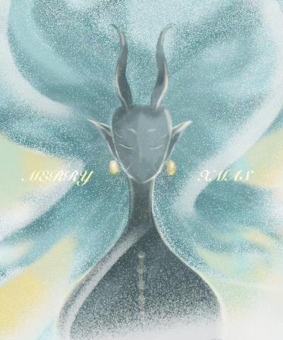 Reizu - 聖誕節創作的卡片，以妖精之姿獻上祝福