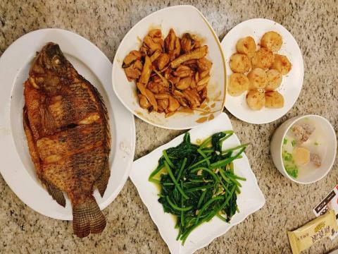 糖媽咪廚房cindy - 吳郭魚，小卷，蝦仁，地瓜葉