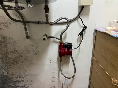禾業工程 - 屏東縣竹田熱水器前小型加壓馬達安裝
