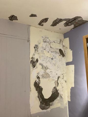 職男油漆工程 - 壁癌刮除 鋼筋裸露