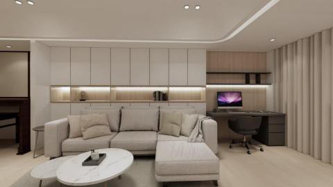 鴻宇室內裝修有限公司 - 五股陳宅翻新-(客廳)
#訂製沙發家具
#系統櫃體
#油漆工程
#鋁條燈照明
#窄框造型崁燈