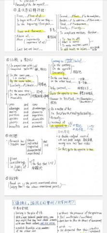 廖奕甄 - 高中時自己整理的英文作文筆記