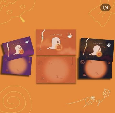 雛雛手繪設計❀ - 萬聖節小卡設計6*8