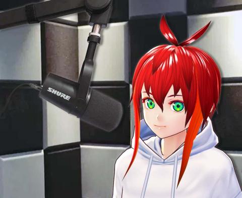 香綸的配音工作室 Sharon Ankh - 配音型態：使用SHURE MV7 麥克風，牆上有貼隔音海綿