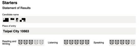 Mika 英文家教一對一💕一對二 - 哇 這個6年級小朋友原本不會英文發音，不到一年時間starters 就通過了。相信持續努力，學習會越來越好唷！