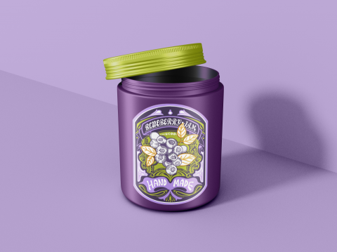 黃愉茹 - 美式復古的圖騰/果醬包裝設計/復古貼紙設計