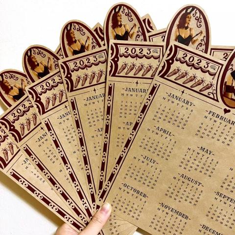 黃愉茹 - 單色復古手繪風設計/年曆設計/手帳設計/復古風格紙品印刷