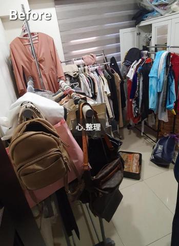 心.整理▪︎Fiona▪︎ - 佈滿衣物包包，失去秩序的更衣室。