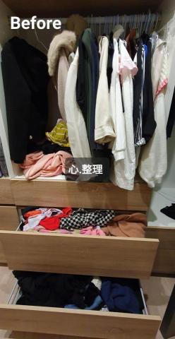 心.整理▪︎Fiona▪︎ - 參差不齊的衣架，容易使衣物顯得更加凌亂。
