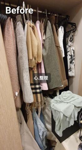 心.整理▪︎Fiona▪︎ - 參差不齊的衣架，容易使衣物顯得更加凌亂。