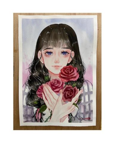 菇菇雞 - 水彩 人像