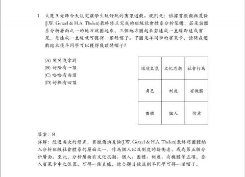 台師大楊博鈞 - 社會學家教出題