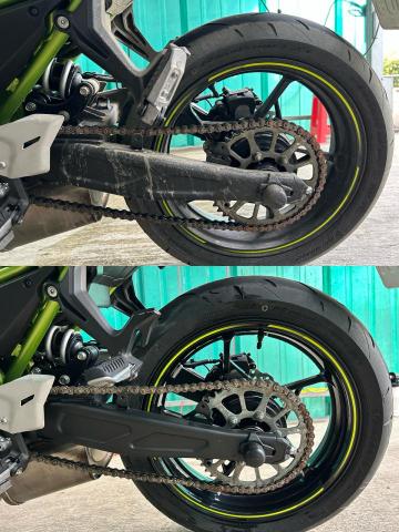 耕甜車輛美容工作室 - 美容前後對比，後輪右側。