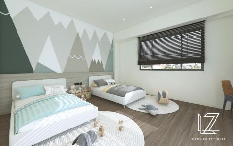 櫳澤室內空間設計 - 【 彰化 ‧ 張宅 】

小孩房-
與業主在討論小孩房設計時，讓業主猶豫不決的往往是小孩房的主色調。
色彩顏色用得太亮、太艷，容易讓孩子們產生焦慮不安等情緒；太素、太淡，又沒有小孩房該有的繽紛活潑氛圍。