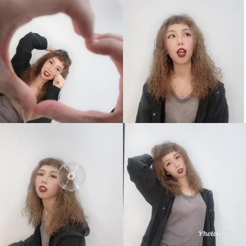 陳韋伶 - 這個是我幫客人燙的羊毛卷，平常整理很簡單，大約頭皮吹乾在擦一些泡沫雕或髮膠都可以，在用烘罩烘乾