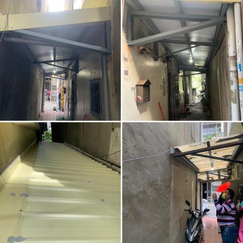 成嘉鐵工 - 1F.雨遮更換三明治浪板