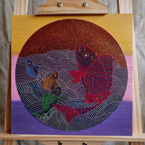 魚悅設計 - 彩雕-富貴有餘-南洋檜木