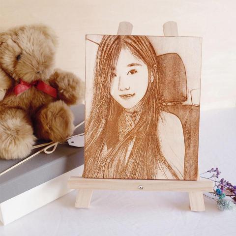 魚悅設計 - 客製影像雕刻-椴木