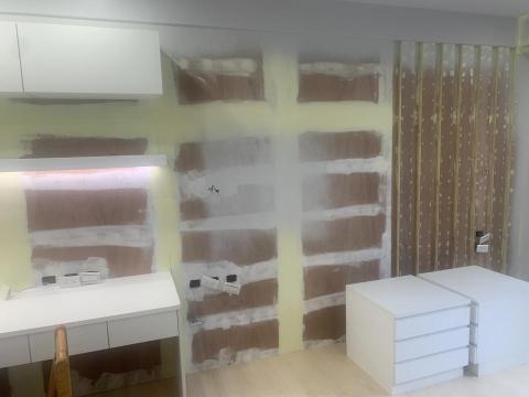 時尚頑布 - 壁紙施工前看看一格一格的非常費工