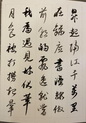 畫禪室別院 - 以明代董其昌書法風格書寫周杰倫《青花瓷》之冊頁型式作品。（內容四）