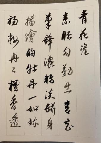 畫禪室別院 - 以明代董其昌書法風格書寫周杰倫《青花瓷》之冊頁型式作品。（內容一）