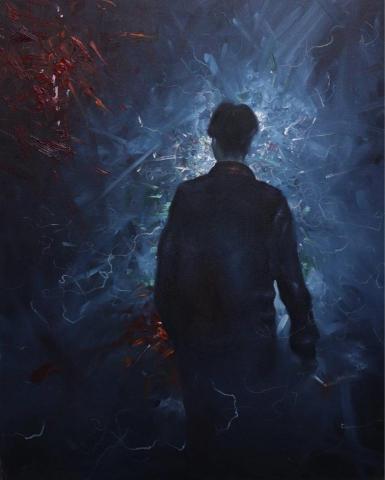 曾群甯 - 油畫/複合媒材 作品《一個人》 曾群甯 - 油畫/複合媒材 作品《一個人》