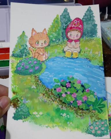 Jennifer的插畫世界 - 不透明水彩手繪 Jennifer的插畫世界 - 不透明水彩手繪