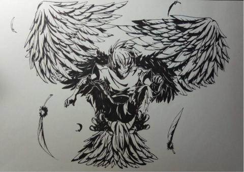 沫羅 - 人物設計（代針筆/黑白畫）