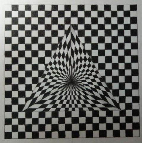 沫羅 - 視錯覺圖（色鉛筆）