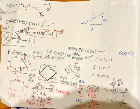 賢黃 - 上圖為國二數學教課自己手寫講義
—因教課時間因素，字醜請見諒