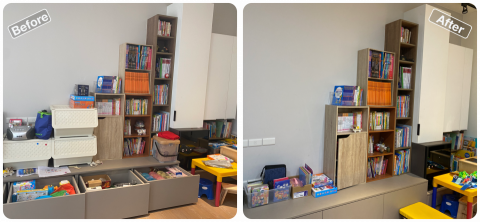 心空間-居家收納、空間及動線改造 - 屋主低估了自己買書的決心,雖然是四層樓的透天且已有專屬的書房,但因為孩子年紀差距較大加上屋主熱愛閱讀,書本還是在全家不斷四處蔓延,而幼兒的繪本、視聽教材等更是無限擴張,為了美觀屋主又採購了不適合的收納箱,造成孩子不易取用空間就顯得更亂了,在諮詢過後,我協助屋主重新規劃,依照年齡區分書籍和閱讀區域,得到相當正向的回饋。 心空間-居家收納、空間及動線改造 - 屋主低估了自己買書的決心,雖然是四層樓的透天且已有專屬的書房,但因為孩子年紀差距較大加上屋主熱愛閱讀,書本還是在全家不斷四處蔓延,而幼兒的繪本、視聽教材等更是無限擴張,為了美觀屋主又採購了不適合的收納箱,造成孩子不易取用空間就顯得更亂了,在諮詢過後,我協助屋主重新規劃,依照年齡區分書籍和閱讀區域,得到相當正向的回饋。