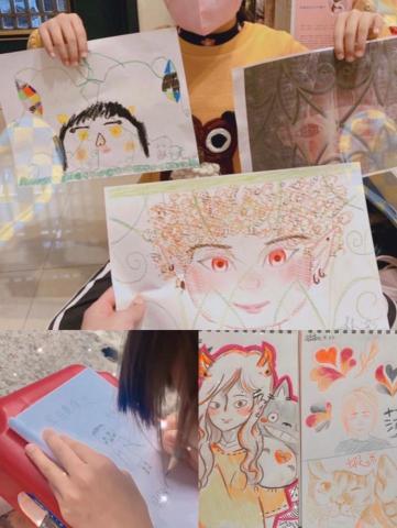 林浣慈 - 帶領國小一年級生了解幾米繪本畫家作品延伸創意作品。 林浣慈 - 帶領國小一年級生了解幾米繪本畫家作品延伸創意作品。