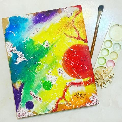 林浣慈 - 近日隨意創作(油畫,全以手指完成)。 林浣慈 - 近日隨意創作(油畫,全以手指完成)。