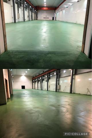 江海工程行 - 混凝土地坪整體粉光（染綠色）